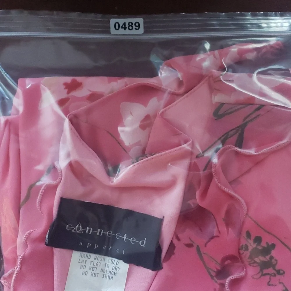 Connected Apparel Pink Floral Maxi Dress Women’s Sleeveless V-Neck Y2K Sz 8 - Picture 6 of 6